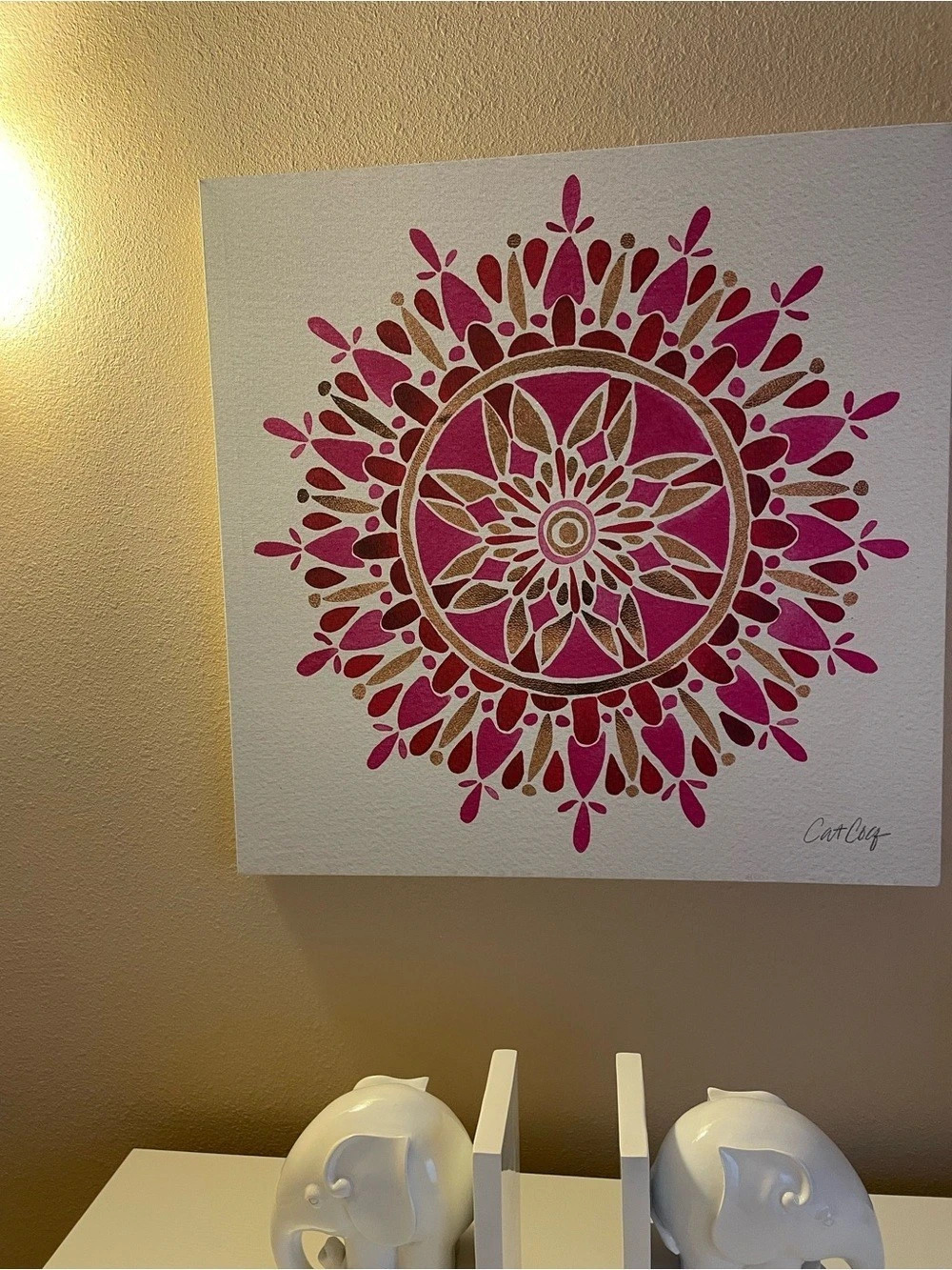 Geometric Pink & White Art Print